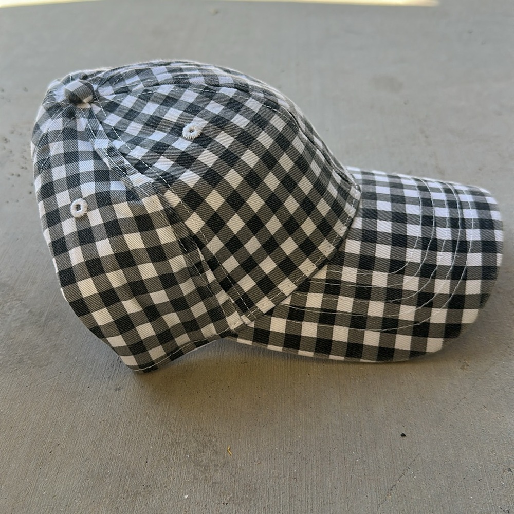 Gingham-Black-White-Tartan Unisex Baseball Cap with Adjustable Closure set of 5